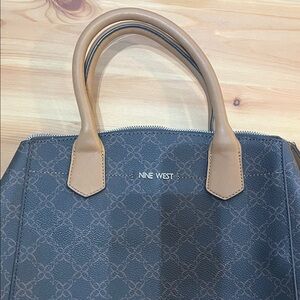 Nine West Gray and Tan Satchel